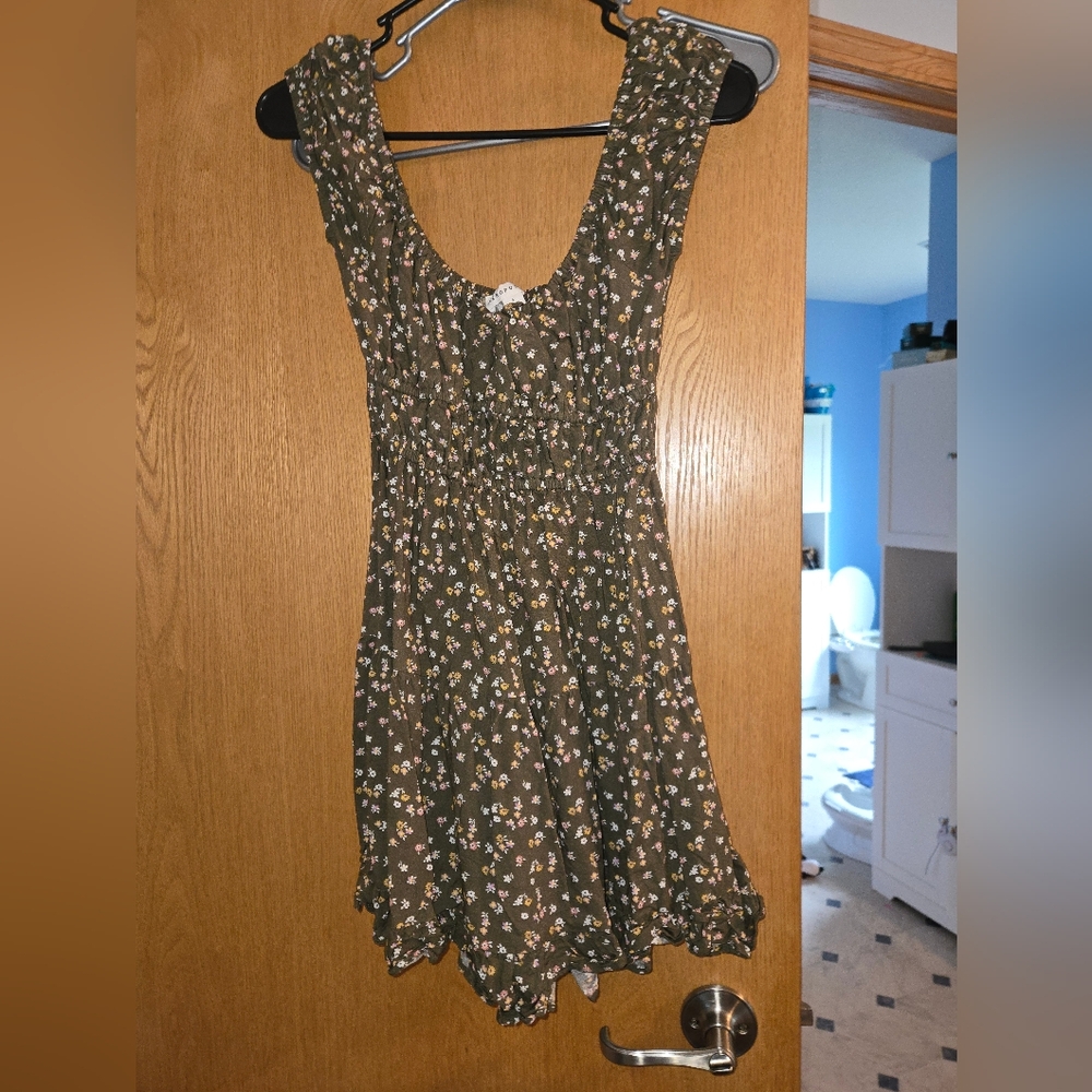 Aeropostale Olive Floral Dress